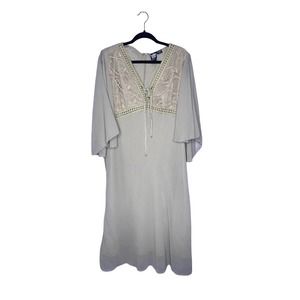 Nancy-K Plus Womens Short Sleeve Crochet Top Brown Size 3X